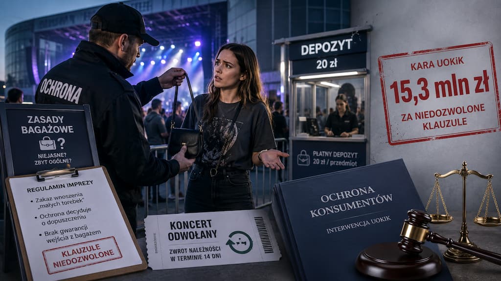 UOKiK nakłada 15,3 mln kary na organizatora koncertów za niedozwolone postanowienia zawarte w regulaminie